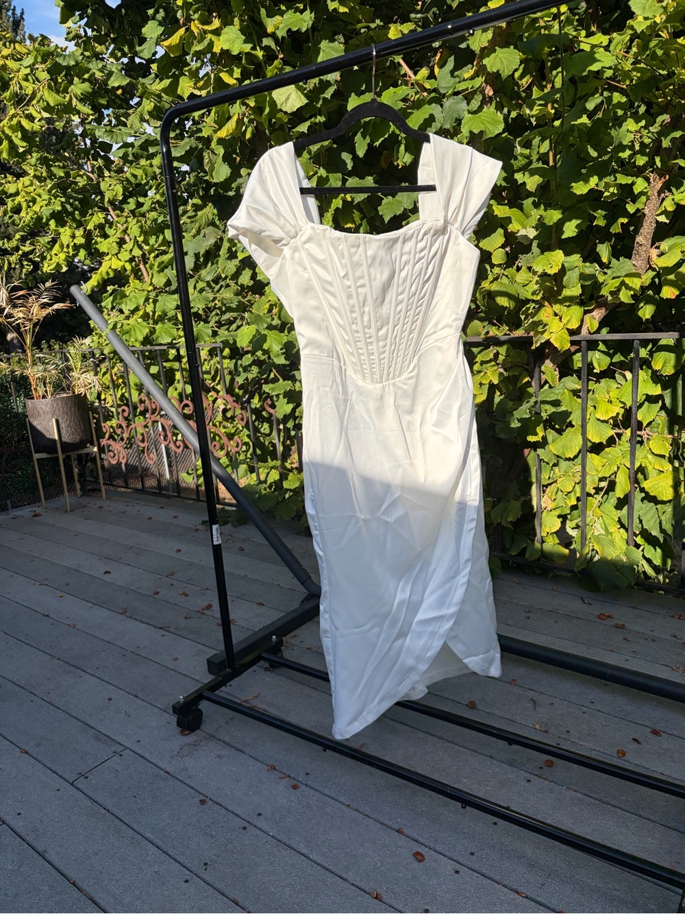White Corset-Style Midi Dress - Brand Unlisted